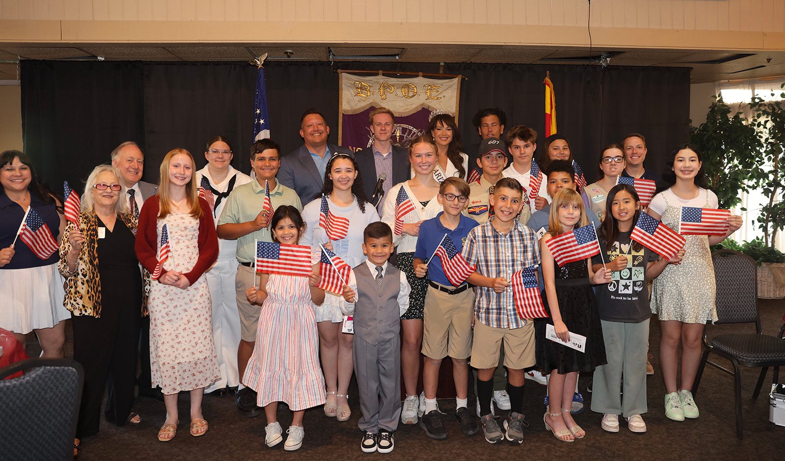 Elks Flag Day ceremony with U.S. flag