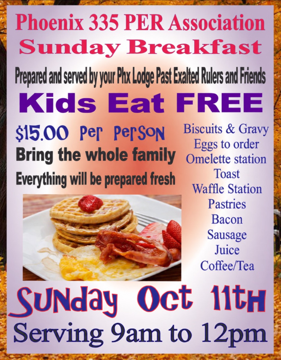 PER Sunday Breakfast October 11, 2026