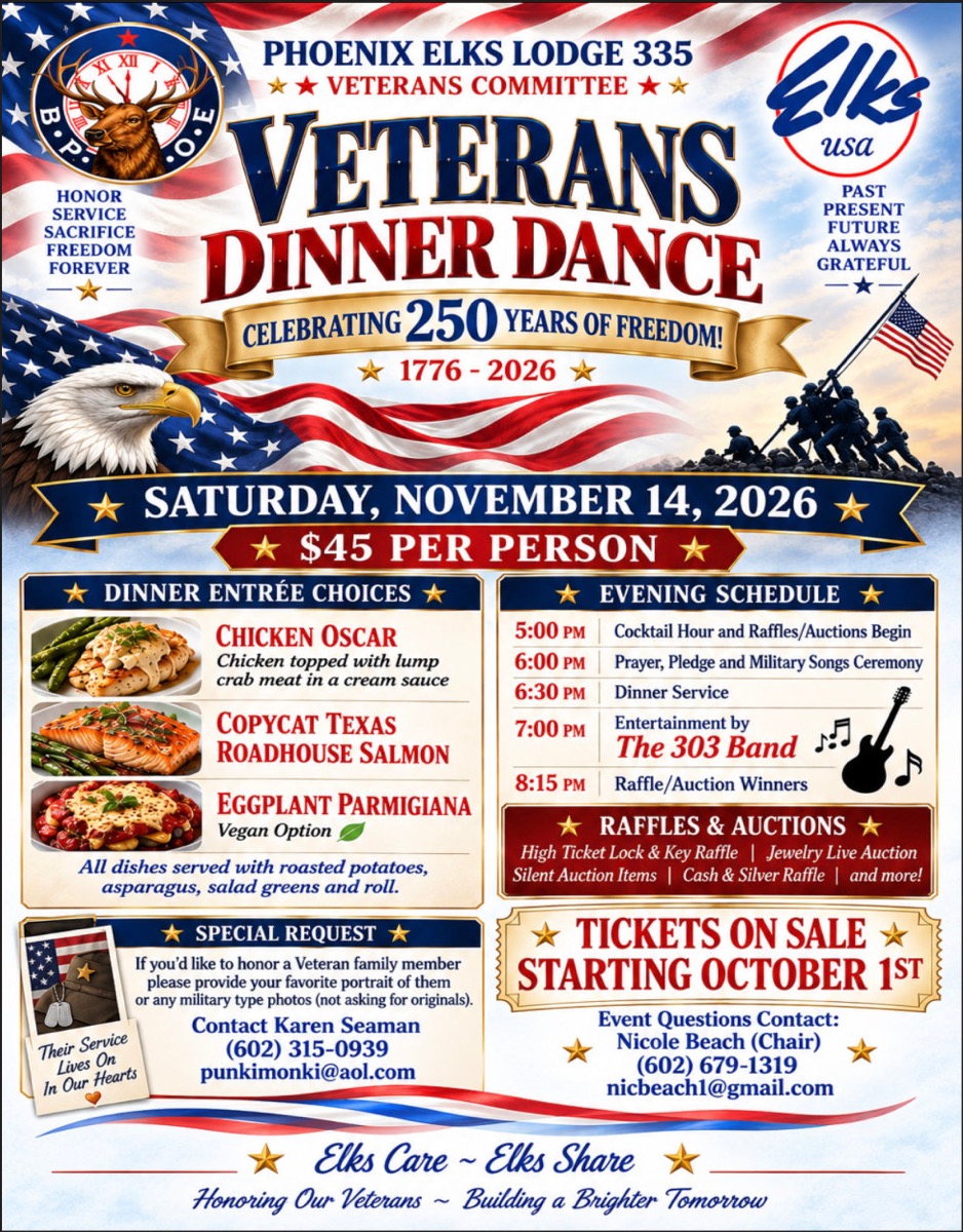 Veterans Dinner Dance November 14, 2026