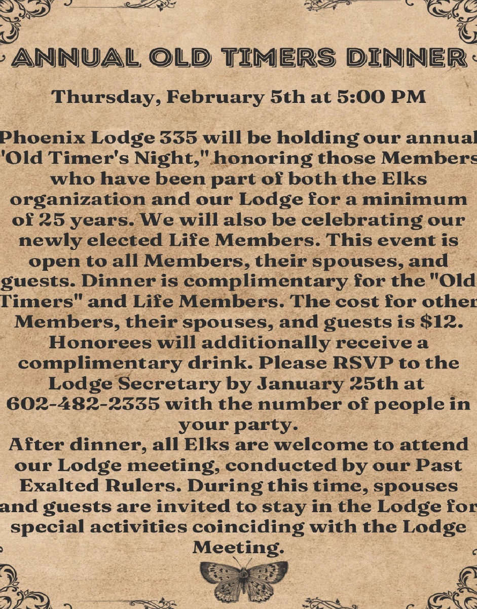 Old Timers Night Phoenix Elks