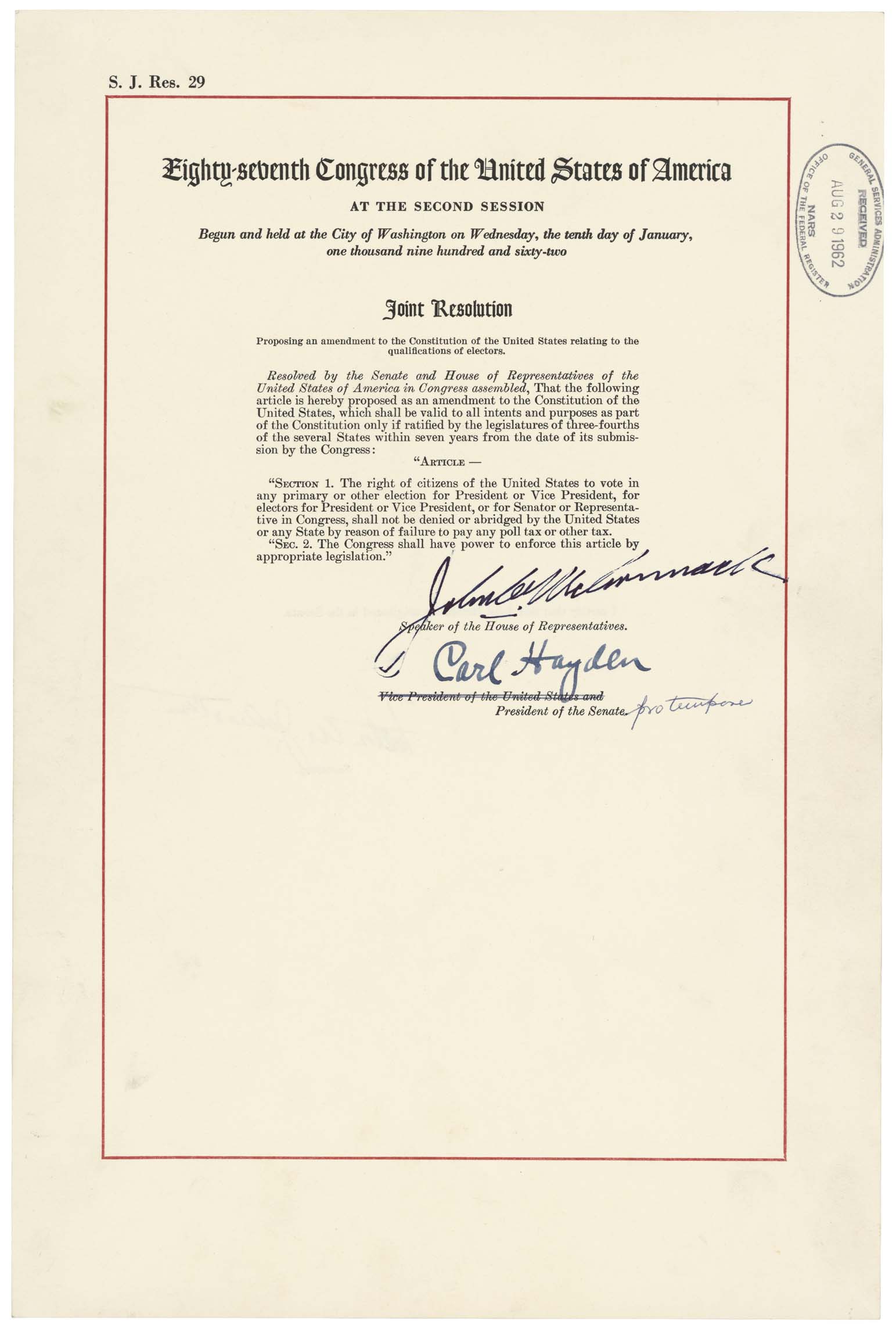 24th Amendment Page 1 of 1